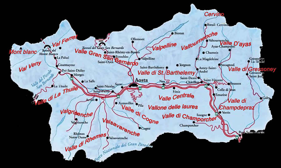valle d'aosta carta regione